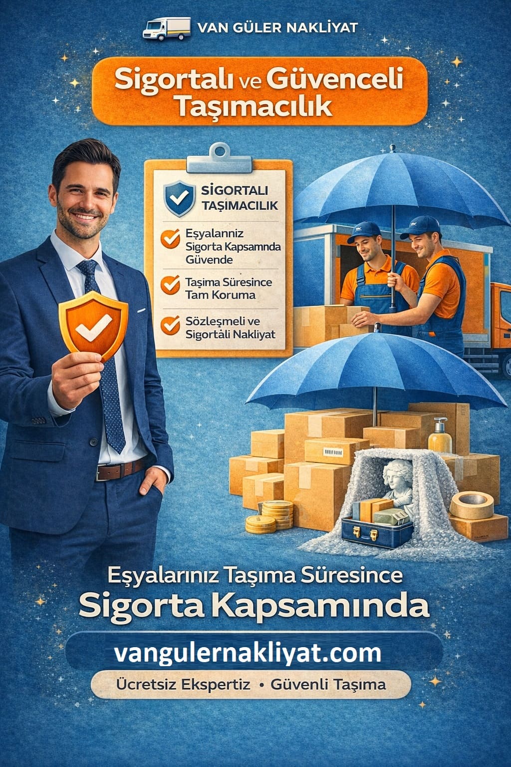 Van Güler Nakliyat sigortalı ve güvenceli taşımacılık hizmeti, eşyaların taşıma süresince sigorta kapsamında güvenle taşınması