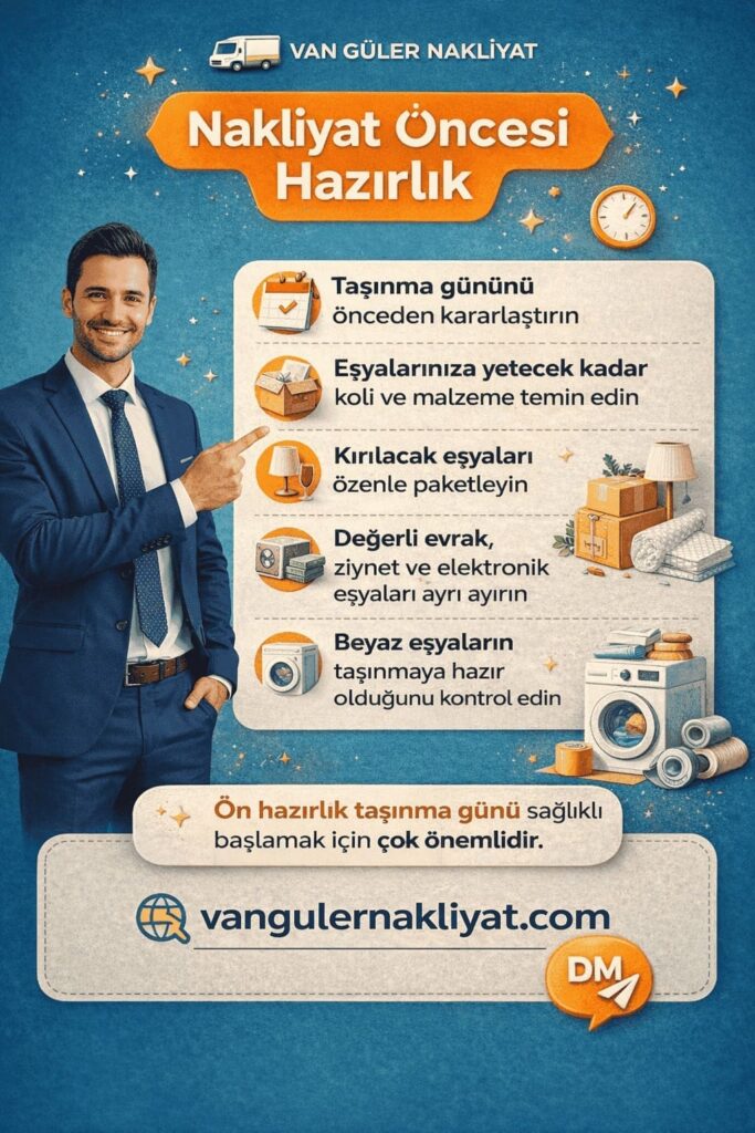 Evden eve nakliyat ile taşınma öncesi hazırlık